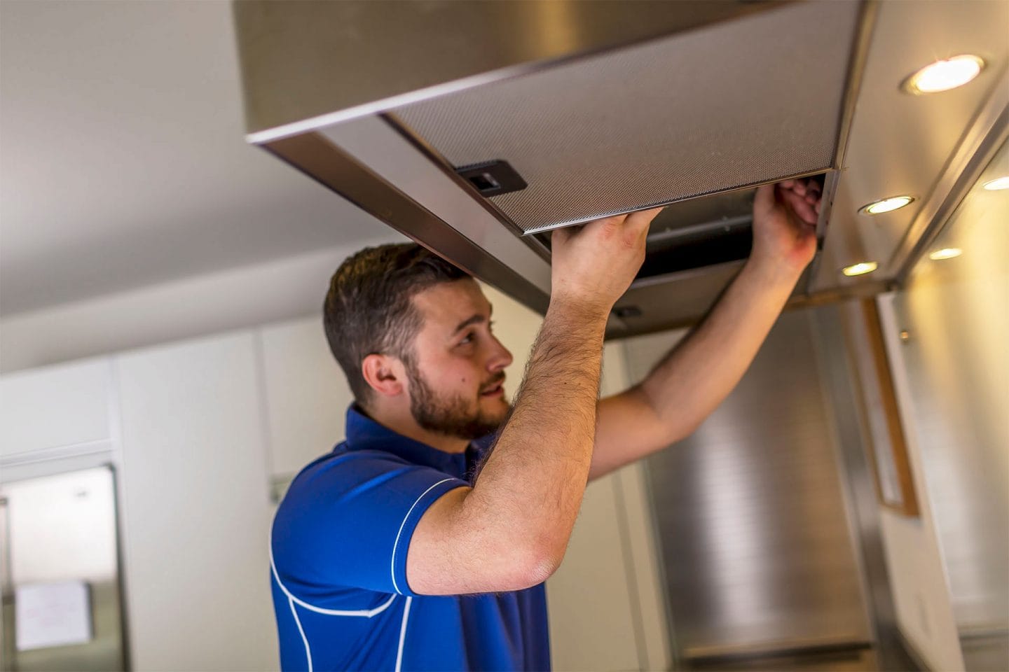 Commercial kitchen canopy installation in Cheltenham